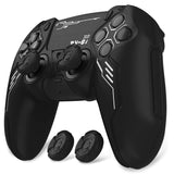 PlayVital Mecha Edition Silicone Cover Compatible with ps5 Controller with 2 Joystick Caps and 6 Stickers, Shockproof Non-Slip Grip Protector Accessories, Fits for ps5 Charging Station - Black - KKBPFP001