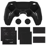 PlayVital Mecha Edition Silicone Cover Compatible with ps5 Controller with 2 Joystick Caps and 6 Stickers, Shockproof Non-Slip Grip Protector Accessories, Fits for ps5 Charging Station - Black - KKBPFP001