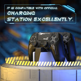 PlayVital Mecha Edition Silicone Cover Compatible with ps5 Controller with 2 Joystick Caps and 6 Stickers, Shockproof Non-Slip Grip Protector Accessories, Fits for ps5 Charging Station - Black - KKBPFP001