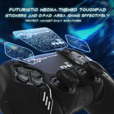 PlayVital Mecha Edition Silicone Cover Compatible with ps5 Controller with 2 Joystick Caps and 6 Stickers, Shockproof Non-Slip Grip Protector Accessories, Fits for ps5 Charging Station - Black - KKBPFP001