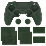 PlayVital Mecha Edition Silicone Cover Compatible with ps5 Controller with 2 Joystick Caps and 6 Stickers, Shockproof Non-Slip Grip Protector Accessories, Fits for ps5 Charging Station - Racing Green - KKBPFP005