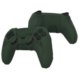 PlayVital Mecha Edition Silicone Cover Compatible with ps5 Controller with 2 Joystick Caps and 6 Stickers, Shockproof Non-Slip Grip Protector Accessories, Fits for ps5 Charging Station - Racing Green - KKBPFP005