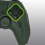 PlayVital Mecha Edition Silicone Cover Compatible with ps5 Controller with 2 Joystick Caps and 6 Stickers, Shockproof Non-Slip Grip Protector Accessories, Fits for ps5 Charging Station - Racing Green - KKBPFP005