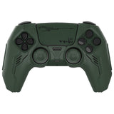 PlayVital Mecha Edition Silicone Cover Compatible with ps5 Controller with 2 Joystick Caps and 6 Stickers, Shockproof Non-Slip Grip Protector Accessories, Fits for ps5 Charging Station - Racing Green - KKBPFP005