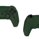 PlayVital Mecha Edition Silicone Cover Compatible with ps5 Controller with 2 Joystick Caps and 6 Stickers, Shockproof Non-Slip Grip Protector Accessories, Fits for ps5 Charging Station - Racing Green - KKBPFP005