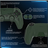 PlayVital Mecha Edition Silicone Cover Compatible with ps5 Controller with 2 Joystick Caps and 6 Stickers, Shockproof Non-Slip Grip Protector Accessories, Fits for ps5 Charging Station - Racing Green - KKBPFP005