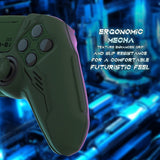 PlayVital Mecha Edition Silicone Cover Compatible with ps5 Controller with 2 Joystick Caps and 6 Stickers, Shockproof Non-Slip Grip Protector Accessories, Fits for ps5 Charging Station - Racing Green - KKBPFP005