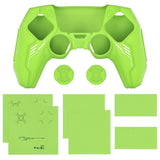 PlayVital Mecha Edition Silicone Cover Compatible with ps5 Controller with 2 Joystick Caps and 6 Stickers, Shockproof Non-Slip Grip Protector Accessories, Fits for ps5 Charging Station - Neon Green - KKBPFP004