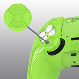 PlayVital Mecha Edition Silicone Cover Compatible with ps5 Controller with 2 Joystick Caps and 6 Stickers, Shockproof Non-Slip Grip Protector Accessories, Fits for ps5 Charging Station - Neon Green - KKBPFP004