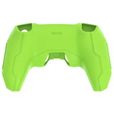 PlayVital Mecha Edition Silicone Cover Compatible with ps5 Controller with 2 Joystick Caps and 6 Stickers, Shockproof Non-Slip Grip Protector Accessories, Fits for ps5 Charging Station - Neon Green - KKBPFP004