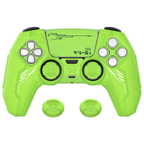 PlayVital Mecha Edition Silicone Cover Compatible with ps5 Controller with 2 Joystick Caps and 6 Stickers, Shockproof Non-Slip Grip Protector Accessories, Fits for ps5 Charging Station - Neon Green - KKBPFP004