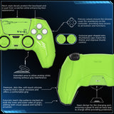 PlayVital Mecha Edition Silicone Cover Compatible with ps5 Controller with 2 Joystick Caps and 6 Stickers, Shockproof Non-Slip Grip Protector Accessories, Fits for ps5 Charging Station - Neon Green - KKBPFP004