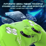 PlayVital Mecha Edition Silicone Cover Compatible with ps5 Controller with 2 Joystick Caps and 6 Stickers, Shockproof Non-Slip Grip Protector Accessories, Fits for ps5 Charging Station - Neon Green - KKBPFP004