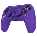 PlayVital Mecha Edition Silicone Cover Compatible with ps5 Controller with 2 Joystick Caps and 6 Stickers, Shockproof Non-Slip Grip Protector Accessories, Fits for ps5 Charging Station - Purple - KKBPFP003