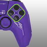 PlayVital Mecha Edition Silicone Cover Compatible with ps5 Controller with 2 Joystick Caps and 6 Stickers, Shockproof Non-Slip Grip Protector Accessories, Fits for ps5 Charging Station - Purple - KKBPFP003