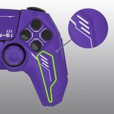 PlayVital Mecha Edition Silicone Cover Compatible with ps5 Controller with 2 Joystick Caps and 6 Stickers, Shockproof Non-Slip Grip Protector Accessories, Fits for ps5 Charging Station - Purple - KKBPFP003