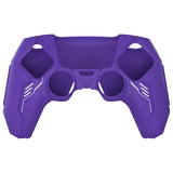 PlayVital Mecha Edition Silicone Cover Compatible with ps5 Controller with 2 Joystick Caps and 6 Stickers, Shockproof Non-Slip Grip Protector Accessories, Fits for ps5 Charging Station - Purple - KKBPFP003