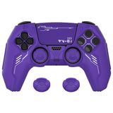 PlayVital Mecha Edition Silicone Cover Compatible with ps5 Controller with 2 Joystick Caps and 6 Stickers, Shockproof Non-Slip Grip Protector Accessories, Fits for ps5 Charging Station - Purple - KKBPFP003