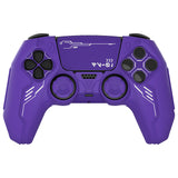 PlayVital Mecha Edition Silicone Cover Compatible with ps5 Controller with 2 Joystick Caps and 6 Stickers, Shockproof Non-Slip Grip Protector Accessories, Fits for ps5 Charging Station - Purple - KKBPFP003