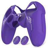 PlayVital Mecha Edition Silicone Cover Compatible with ps5 Controller with 2 Joystick Caps and 6 Stickers, Shockproof Non-Slip Grip Protector Accessories, Fits for ps5 Charging Station - Purple - KKBPFP003