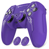 PlayVital Mecha Edition Silicone Cover Compatible with ps5 Controller with 2 Joystick Caps and 6 Stickers, Shockproof Non-Slip Grip Protector Accessories, Fits for ps5 Charging Station - Purple - KKBPFP003