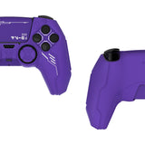 PlayVital Mecha Edition Silicone Cover Compatible with ps5 Controller with 2 Joystick Caps and 6 Stickers, Shockproof Non-Slip Grip Protector Accessories, Fits for ps5 Charging Station - Purple - KKBPFP003