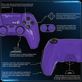 PlayVital Mecha Edition Silicone Cover Compatible with ps5 Controller with 2 Joystick Caps and 6 Stickers, Shockproof Non-Slip Grip Protector Accessories, Fits for ps5 Charging Station - Purple - KKBPFP003