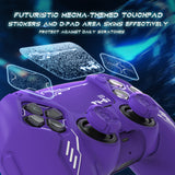 PlayVital Mecha Edition Silicone Cover Compatible with ps5 Controller with 2 Joystick Caps and 6 Stickers, Shockproof Non-Slip Grip Protector Accessories, Fits for ps5 Charging Station - Purple - KKBPFP003