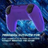 PlayVital Mecha Edition Silicone Cover Compatible with ps5 Controller with 2 Joystick Caps and 6 Stickers, Shockproof Non-Slip Grip Protector Accessories, Fits for ps5 Charging Station - Purple - KKBPFP003