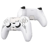 PlayVital Mecha Edition Silicone Cover Compatible with ps5 Controller with 2 Joystick Caps and 6 Stickers, Shockproof Non-Slip Grip Protector Accessories, Fits for ps5 Charging Station - White - KKBPFP002