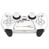 PlayVital Mecha Edition Silicone Cover Compatible with ps5 Controller with 2 Joystick Caps and 6 Stickers, Shockproof Non-Slip Grip Protector Accessories, Fits for ps5 Charging Station - White - KKBPFP002