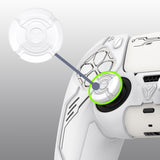 PlayVital Mecha Edition Silicone Cover Compatible with ps5 Controller with 2 Joystick Caps and 6 Stickers, Shockproof Non-Slip Grip Protector Accessories, Fits for ps5 Charging Station - White - KKBPFP002