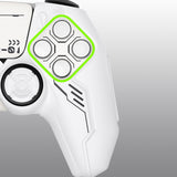 PlayVital Mecha Edition Silicone Cover Compatible with ps5 Controller with 2 Joystick Caps and 6 Stickers, Shockproof Non-Slip Grip Protector Accessories, Fits for ps5 Charging Station - White - KKBPFP002