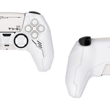 PlayVital Mecha Edition Silicone Cover Compatible with ps5 Controller with 2 Joystick Caps and 6 Stickers, Shockproof Non-Slip Grip Protector Accessories, Fits for ps5 Charging Station - White - KKBPFP002