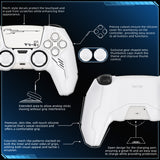 PlayVital Mecha Edition Silicone Cover Compatible with ps5 Controller with 2 Joystick Caps and 6 Stickers, Shockproof Non-Slip Grip Protector Accessories, Fits for ps5 Charging Station - White - KKBPFP002