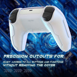 PlayVital Mecha Edition Silicone Cover Compatible with ps5 Controller with 2 Joystick Caps and 6 Stickers, Shockproof Non-Slip Grip Protector Accessories, Fits for ps5 Charging Station - White - KKBPFP002