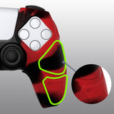 PlayVital Mecha Edition Red & Black Ergonomic Soft Controller Silicone Case Grips for PS5 Controller, Rubber Protector Skins with Thumbstick Caps for PS5 Controller - Compatible with Charging Station - JGPF011