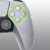 PlayVital Mecha Edition Clear White Ergonomic Soft Controller Silicone Case Grips for PS5 Controller, Rubber Protector Skins with Thumbstick Caps for PS5 Controller - Compatible with Charging Station - JGPF010