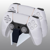 PlayVital Mecha Edition Clear White Ergonomic Soft Controller Silicone Case Grips for PS5 Controller, Rubber Protector Skins with Thumbstick Caps for PS5 Controller - Compatible with Charging Station - JGPF010