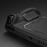 PlayVital Mecha Protective Case for Steam Deck – Anti-Slip Silicone Grip Cover for Steam Deck OLED & LCD, Shockproof Shell with Back Button Enhancement Set & Thumb Grips & Stickers - Black - JAGSDP001