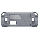 PlayVital Mecha Protective Case for Steam Deck – Anti-Slip Silicone Grip Cover for Steam Deck OLED & LCD, Shockproof Shell with Back Button Enhancement Set & Thumb Grips & Stickers - Gray - JAGSDP004