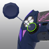 PlayVital Mecha Rhino Silicone Cover for PS5 Controller with Thumb Grips & Stickers, Anti-Slip Controller Grip Skin Accessories Compatible with PS5 Charging Station - Midnight Blue & Purple - HZAPFP005