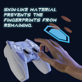 PlayVital Mecha Rhino Silicone Cover for PS5 Controller with Thumb Grips & Stickers, Anti-Slip Controller Grip Skin Accessories Compatible with PS5 Charging Station - White & Light Violet - HZAPFP003