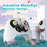 PlayVital MonoEye Monster Cute Silicone Cover for Xbox Series X/S Controller, Includes Joystick Caps and Stickers for Xbox Core Controller Anti-Slip Grip Case - White - GTTX3P002