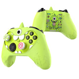 PlayVital MonoEye Monster Cute Silicone Cover for Xbox Series X/S Controller, Includes Joystick Caps and Stickers for Xbox Core Controller Anti-Slip Grip Case - Green - GTTX3P003