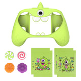 PlayVital MonoEye Monster Cute Silicone Cover for Xbox Series X/S Controller, Includes Joystick Caps and Stickers for Xbox Core Controller Anti-Slip Grip Case - Green - GTTX3P003