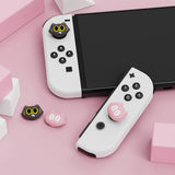 PlayVital Moonlight Cat Switch Thumb Grip Caps, Joystick Caps for NS Switch Lite, Silicone Analog Cover Thumbstick Grips for Joycon of Switch OLED - NJM1206