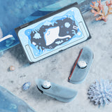 PlayVital Ocean Whisper Series Protective Case for Nintendo Switch 2, Kawaii  Dockable Hard Shell Case + Silicone Grips for Switch 2 with Thumb Grips & Sticker, Shockproof Protection Cover - Mint Blue - YPLNTP001