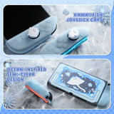 PlayVital Ocean Whisper Series Protective Case for Nintendo Switch 2, Kawaii  Dockable Hard Shell Case + Silicone Grips for Switch 2 with Thumb Grips & Sticker, Shockproof Protection Cover - Mint Blue - YPLNTP001