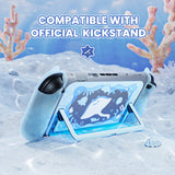 PlayVital Ocean Whisper Series Protective Case for Nintendo Switch 2, Kawaii  Dockable Hard Shell Case + Silicone Grips for Switch 2 with Thumb Grips & Sticker, Shockproof Protection Cover - Mint Blue - YPLNTP001